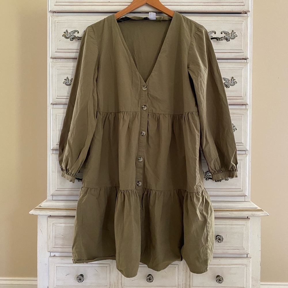 Vici Olive Babydoll Dress